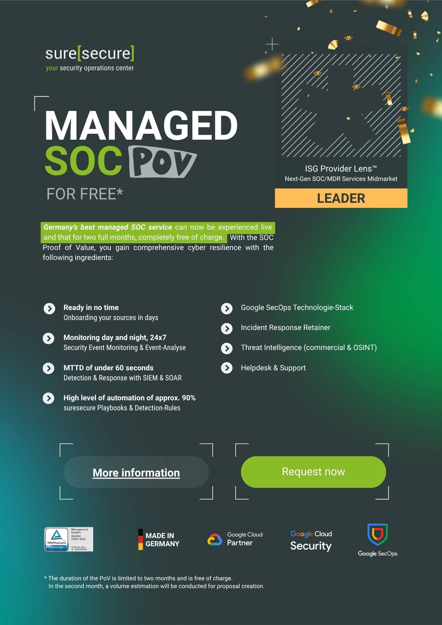 Information Leaflet: Proof of Value Security Operations Centre
